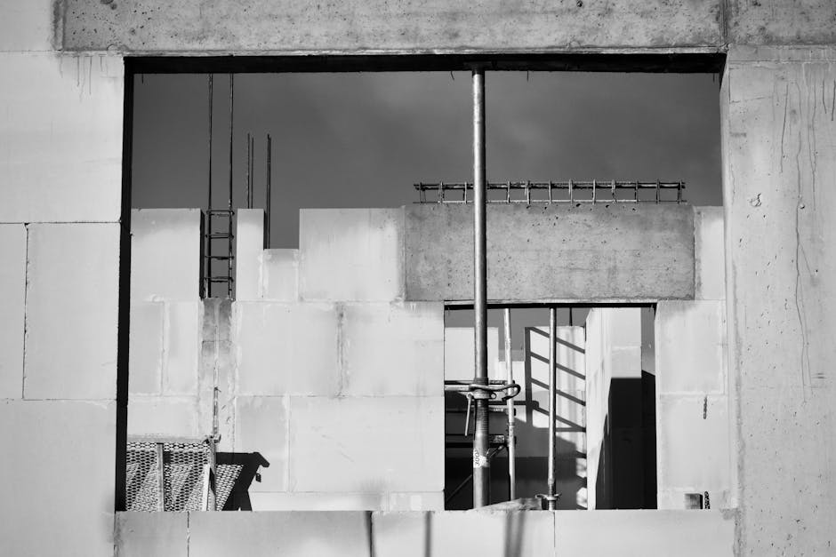 concrete block walls construction site