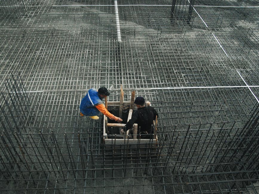 concrete slab forming rebar residential