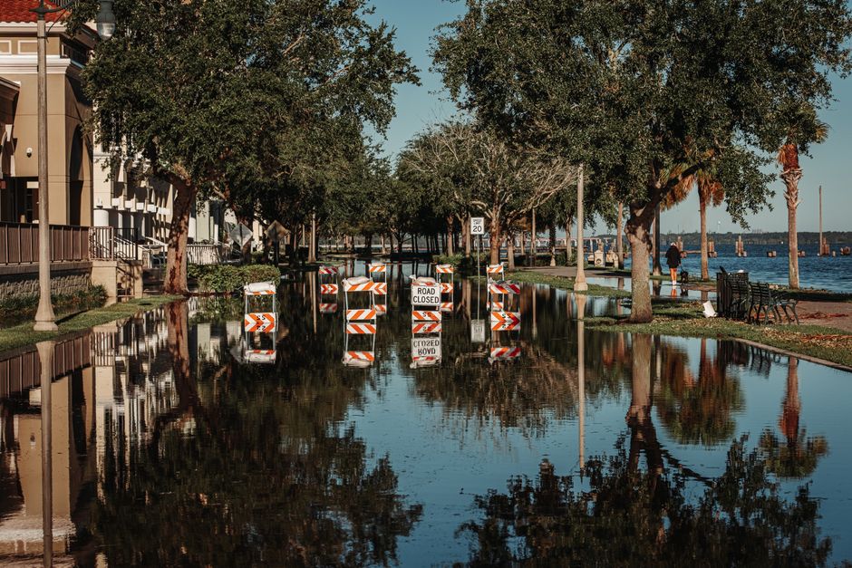 flooded street construction